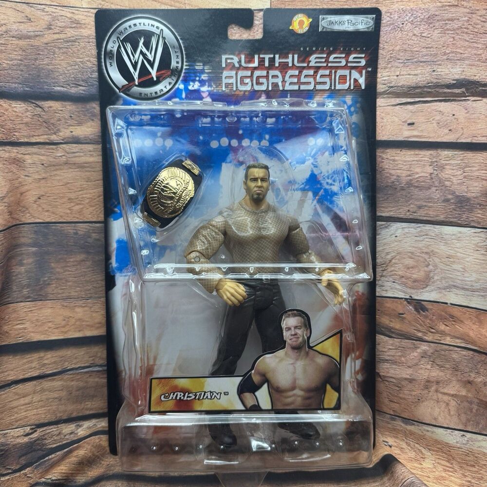 WWE Christian Action Figure Ruthless Aggression Series 8 Jakks Pacific MOC Belt